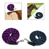 Horse Lead Rope Cotton Lead Rope Recall Obedience Rope Sturdy with Snap Hook Purple Black