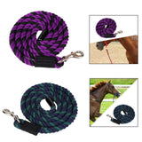 Horse Lead Rope Cotton Lead Rope Recall Obedience Rope Sturdy with Snap Hook Purple Black