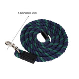 Maxbell Horse Lead Rope Cotton Lead Rope Recall Obedience Rope Sturdy with Snap Hook Blue Green
