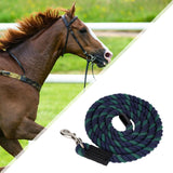 Maxbell Horse Lead Rope Cotton Lead Rope Recall Obedience Rope Sturdy with Snap Hook Blue Green