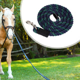 Maxbell Horse Lead Rope Cotton Lead Rope Recall Obedience Rope Sturdy with Snap Hook Blue Green