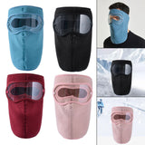 Winter Full Face Mask Men Women Reusable Headgear for Running Hiking Camping Blue