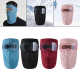 Winter Full Face Mask Men Women Reusable Headgear for Running Hiking Camping Blue