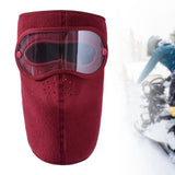 Winter Full Face Mask Men Women Reusable Headgear for Running Hiking Camping Red