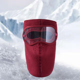 Winter Full Face Mask Men Women Reusable Headgear for Running Hiking Camping Red