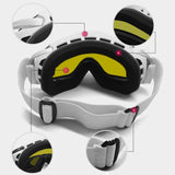 Maxbell Ski Goggles for Adults Anti Fog Skiing Goggles for Snowmobile Riding Skating White
