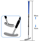 Maxbell Retractable Golf Putter Nonslip Grip Training Golf Club for Yard Office Black Blue