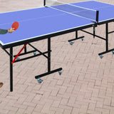 8ft Mid-Size Table Tennis Table & Portable Table Set for