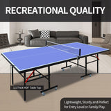 8ft Mid-Size Table Tennis Table & Portable Table Set for