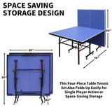 8ft Mid-Size Table Tennis Table & Portable Table Set for