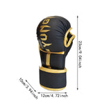 Boxing Gloves Exercise Training Sparring Gloves for Grappling Sanda Sparring Black Gold M