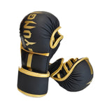 Boxing Gloves Exercise Training Sparring Gloves for Grappling Sanda Sparring Black Gold M