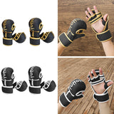 Boxing Gloves Exercise Training Sparring Gloves for Grappling Sanda Sparring Black Gold M