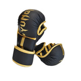 Boxing Gloves Exercise Training Sparring Gloves for Grappling Sanda Sparring Black Gold M