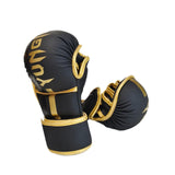 Boxing Gloves Exercise Training Sparring Gloves for Grappling Sanda Sparring Black Gold M