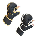 Boxing Gloves Exercise Training Sparring Gloves for Grappling Sanda Sparring Black Gold M