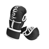 Boxing Gloves Exercise Training Sparring Gloves for Grappling Sanda Sparring Black White M