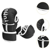 Boxing Gloves Exercise Training Sparring Gloves for Grappling Sanda Sparring Black White M