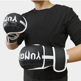 Boxing Gloves Exercise Training Sparring Gloves for Grappling Sanda Sparring Black White M