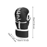 Boxing Gloves Exercise Training Sparring Gloves for Grappling Sanda Sparring Black White M