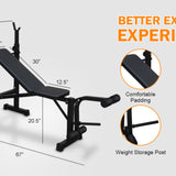 Weight Bench, Bench Press Set with Squat Rack and Bench for Home Gym