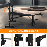 Weight Bench, Bench Press Set with Squat Rack and Bench for Home Gym