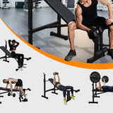 Weight Bench, Bench Press Set with Squat Rack and Bench for Home Gym