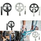 Bicycle Crankset High Strength Bike Crank Arm Set for Folding Bike Road Bike Black