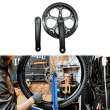 Bicycle Crankset High Strength Bike Crank Arm Set for Folding Bike Road Bike Black