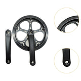 Bicycle Crankset High Strength Bike Crank Arm Set for Folding Bike Road Bike Black