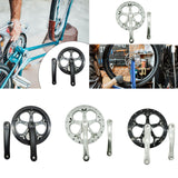 Bicycle Crankset High Strength Bike Crank Arm Set for Folding Bike Road Bike Black