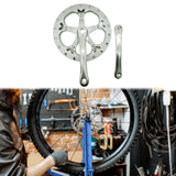 Bicycle Crankset High Strength Bike Crank Arm Set for Folding Bike Road Bike Silver