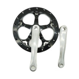 Bicycle Crankset High Strength Bike Crank Arm Set for Folding Bike Road Bike Black and Silver