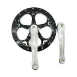 Bicycle Crankset High Strength Bike Crank Arm Set for Folding Bike Road Bike Black and Silver