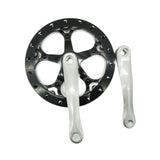 Bicycle Crankset High Strength Bike Crank Arm Set for Folding Bike Road Bike Black and Silver