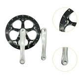 Bicycle Crankset High Strength Bike Crank Arm Set for Folding Bike Road Bike Black and Silver