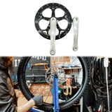 Bicycle Crankset High Strength Bike Crank Arm Set for Folding Bike Road Bike Black and Silver