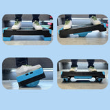 Aerobic Exercise Step Platform Adjustable with Resistance Bands for Home Gym Blue Black