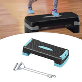 Aerobic Exercise Step Platform Adjustable with Resistance Bands for Home Gym Blue Black