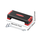 Aerobic Exercise Step Platform Adjustable with Resistance Bands for Home Gym Red Black