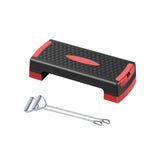 Aerobic Exercise Step Platform Adjustable with Resistance Bands for Home Gym Red Black