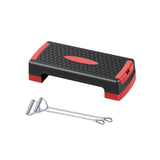 Aerobic Exercise Step Platform Adjustable with Resistance Bands for Home Gym Red Black