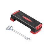 Aerobic Exercise Step Platform Adjustable with Resistance Bands for Home Gym Red Black