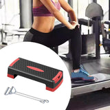 Aerobic Exercise Step Platform Adjustable with Resistance Bands for Home Gym Red Black