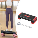 Aerobic Exercise Step Platform Adjustable with Resistance Bands for Home Gym Red Black