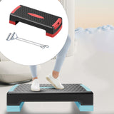 Aerobic Exercise Step Platform Adjustable with Resistance Bands for Home Gym Red Black