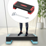 Aerobic Exercise Step Platform Adjustable with Resistance Bands for Home Gym Red Black