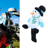 Golf Wood Headcover Portable Long Neck Funny Soft Plush Golf Shaft Protector Snowman