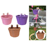 Kids Bike Basket Carrier Children Bicycle Front Basket for Girls Boys Street Brown