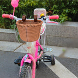 Kids Bike Basket Carrier Children Bicycle Front Basket for Girls Boys Street Brown